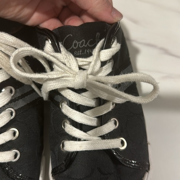 Coach Polly signature black gray fashion sneakers shoes size 6 - Picture 3 of 6